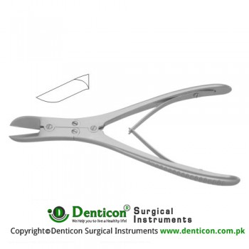 Ruskin-Liston Bone Cutting Forcep Curved - Compound Action Stainless Steel, 18 cm - 7"